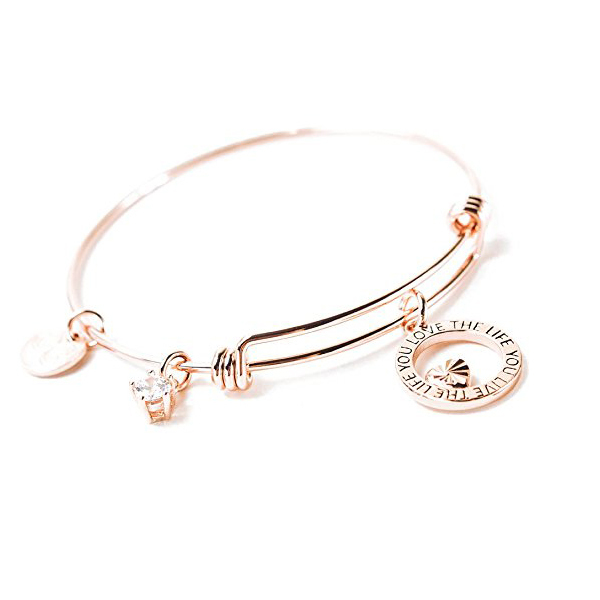 Expandable Charm Bracelet "She Believed She Could so She Did", Inspirational Bangle
