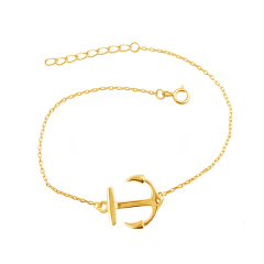 Hot Sale Jewelry Sterling Silver High Polish Rose Gold Small Anchor Bracelet