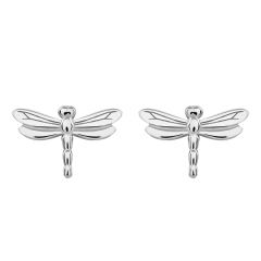 Insect Jewelry 925 Sterling Silver High Polish Dragonfly Stud Earrings