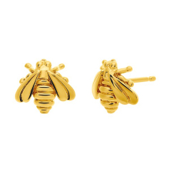 Inset Jewelry 925 Sterling Silver High Polish Bee Stud Earrings for Women