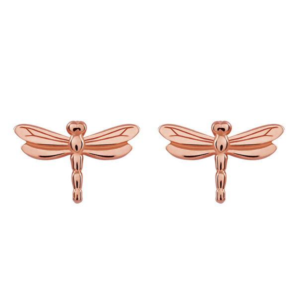 Insect Jewelry 925 Sterling Silver High Polish Dragonfly Stud Earrings