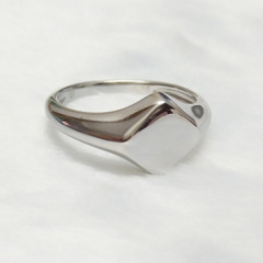 Customized Jewelry 925 Sterling Silver High Polish Square Face Band Ring
