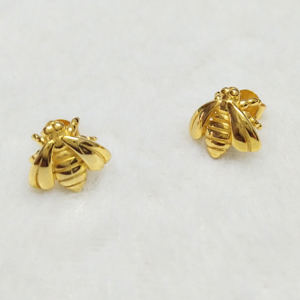 Inset Jewelry 925 Sterling Silver High Polish Bee Stud Earrings for Women