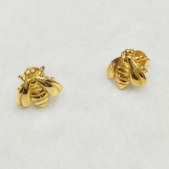 Inset Jewelry 925 Sterling Silver High Polish Bee Stud Earrings for Women