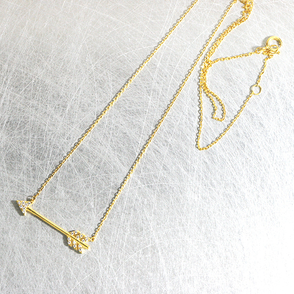 Customized Jewelry Sterling Silver Cubic Zirconia Arrow Necklace for Girls