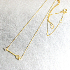 Customized Jewelry Sterling Silver Cubic Zirconia Arrow Necklace for Girls