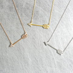 Customized Jewelry Sterling Silver Cubic Zirconia Arrow Necklace for Girls