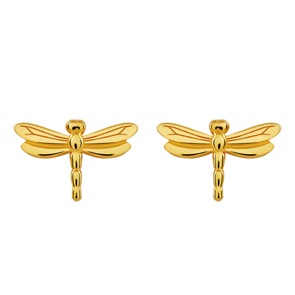 Insect Jewelry 925 Sterling Silver High Polish Dragonfly Stud Earrings