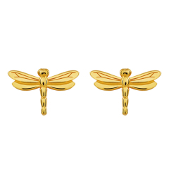 Insect Jewelry 925 Sterling Silver High Polish Dragonfly Stud Earrings