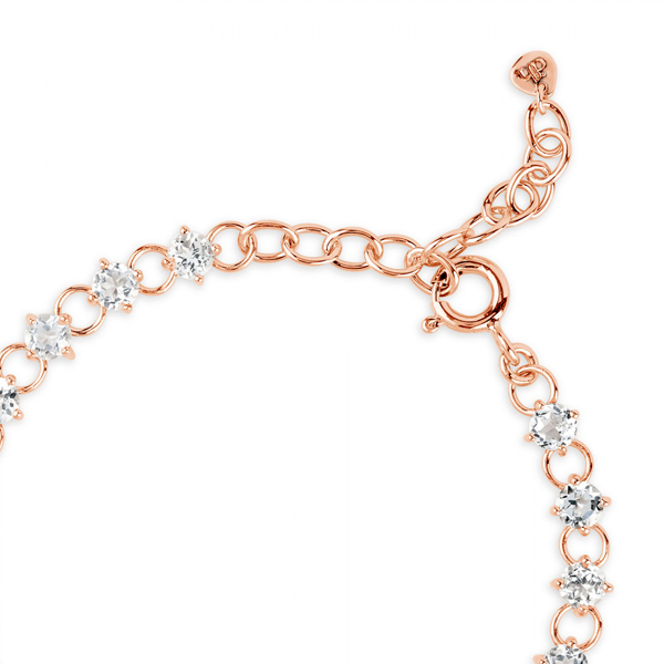 Handmade Sterling Silver White Topaz Gemstone Tennis Bracelet Women