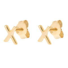 Delicate Earrings Sterling Silver Letter X Shaped Small Stud Earrings for Girls
