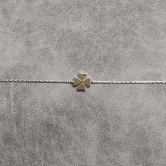 Customized Design Sterling Silver High Polish Four Leaf Clover Ladies Bracelet