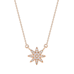 925 Sterling Silver Artificial Diamond Starburst Necklace for Best Friends