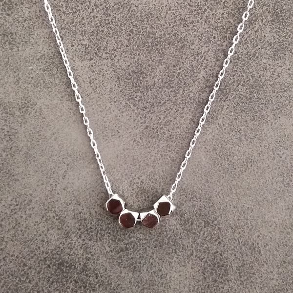 Pretty Design 925 Sterling Silver Nuggets Beads Necklace for Girls