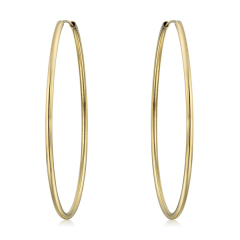 Popular Jewelry 925 Sterling Silver Big Hip Hop Bangle Hoop Earrings