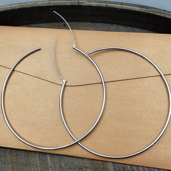 Popular Jewelry 925 Sterling Silver Big Hip Hop Bangle Hoop Earrings