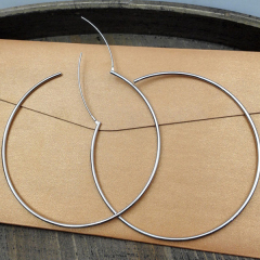 Popular Jewelry 925 Sterling Silver Big Hip Hop Bangle Hoop Earrings