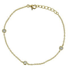 Hot Sale Sterling Silver Rose Gold Plated CZ Diamond by the Yard Bracelet