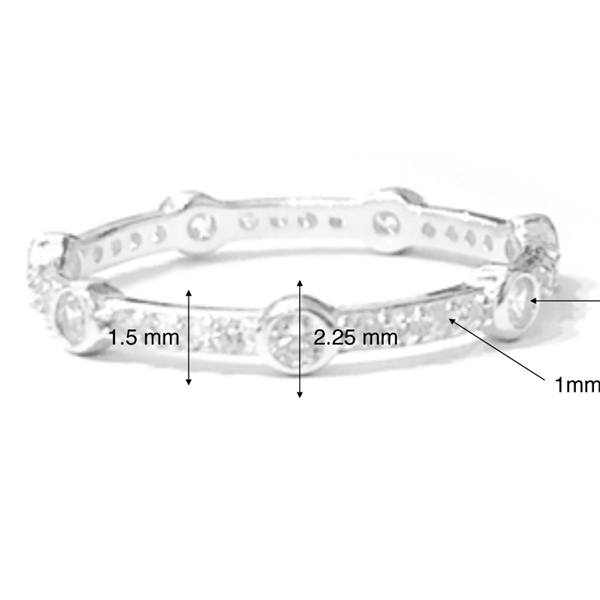 Latest Jewelry Sterling Silver Cubic Zirconia Segment Simple Finger Ring