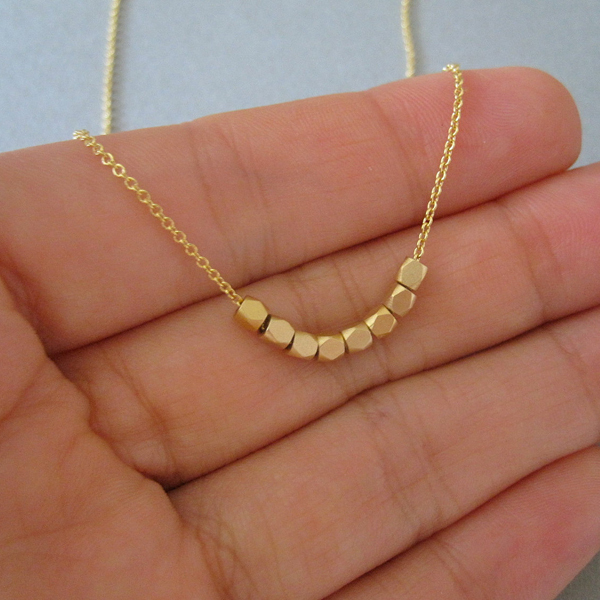 Pretty Design 925 Sterling Silver Nuggets Beads Necklace for Girls