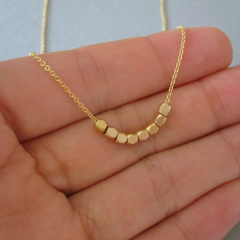 Pretty Design 925 Sterling Silver Nuggets Beads Necklace for Girls