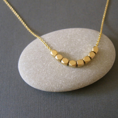 Pretty Design 925 Sterling Silver Nuggets Beads Necklace for Girls