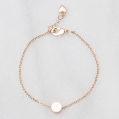 Fashion Plain Jewelry Sterling Silver Custom Small Round Disc Bracelet