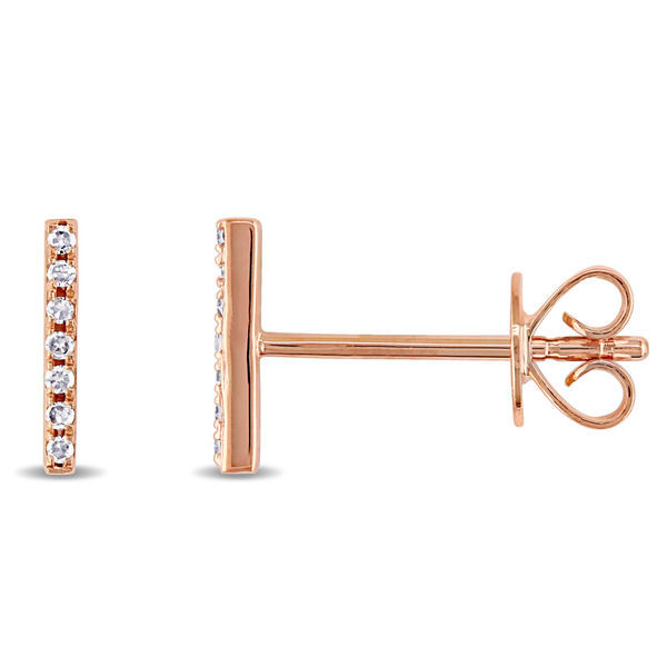 Landou Jewelry Simple Design Sterling Silver Small Bar Stud Earrings