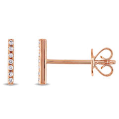 Landou Jewelry Simple Design Sterling Silver Small Bar Stud Earrings