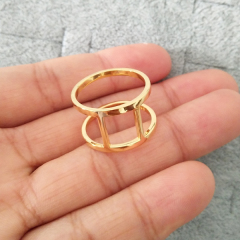Landou Wholesale Jewelry High Polish Sterling Silver Double Layer Band Ring
