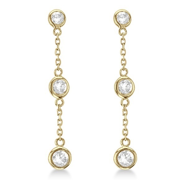 Hot Sale 925 Sterling Silver Bezel-set CZ by the Yard Drop Stud Earrings