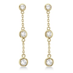 Hot Sale 925 Sterling Silver Bezel-set CZ by the Yard Drop Stud Earrings