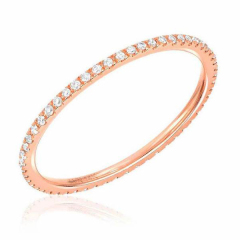 Full CZ Band,925 Sterling Silver Micropave CZ Thin Eternity Band Ring