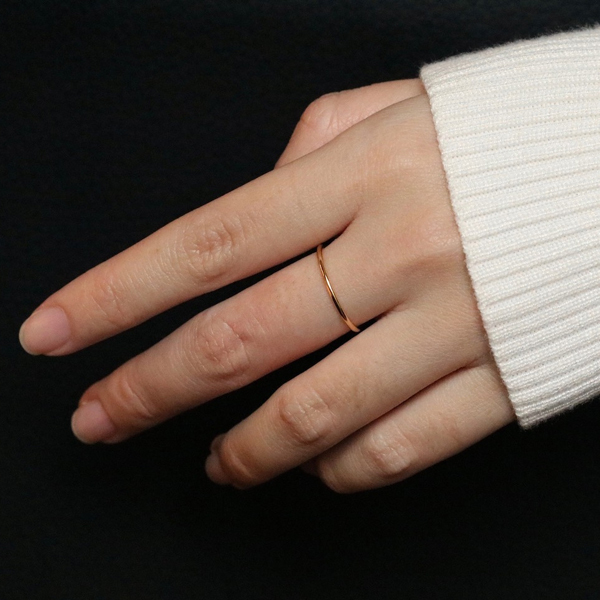 Simple Design Sterling Silver High Polish Thin Knuckle Dainty Band Ring