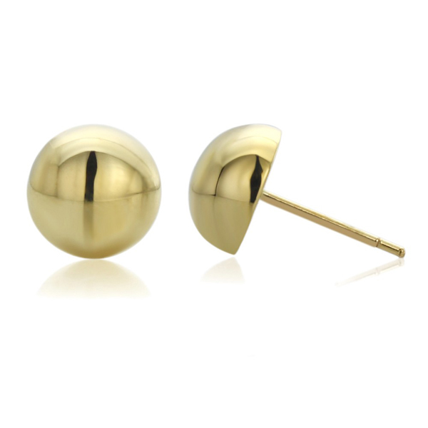 Custom Sterling Silver High Polish Half Ball Stud Earrings America Jewelry