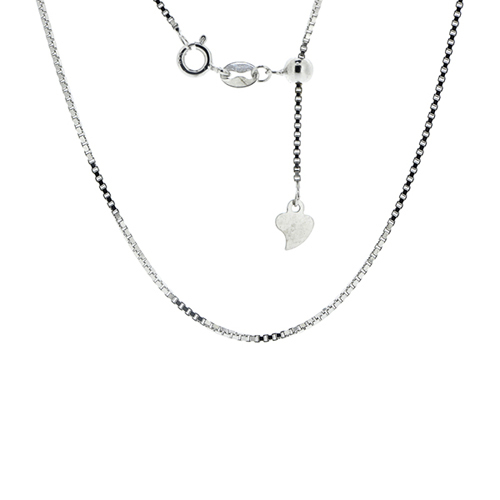 925 Sterling Silver 4mm Magnet Beads Adjustable Box Chain Necklace 18"