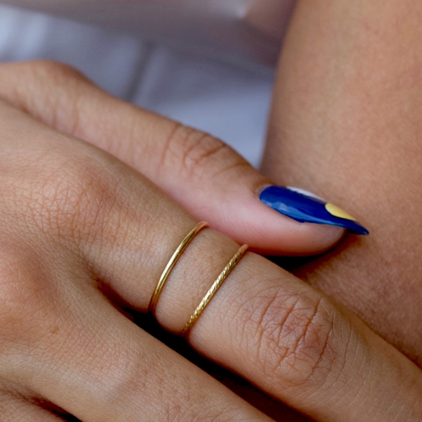 Simple Design Sterling Silver High Polish Thin Knuckle Dainty Band Ring