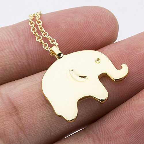 High Polish 925 Sterling Silver Gold Over Girls Small Elephant Necklace
