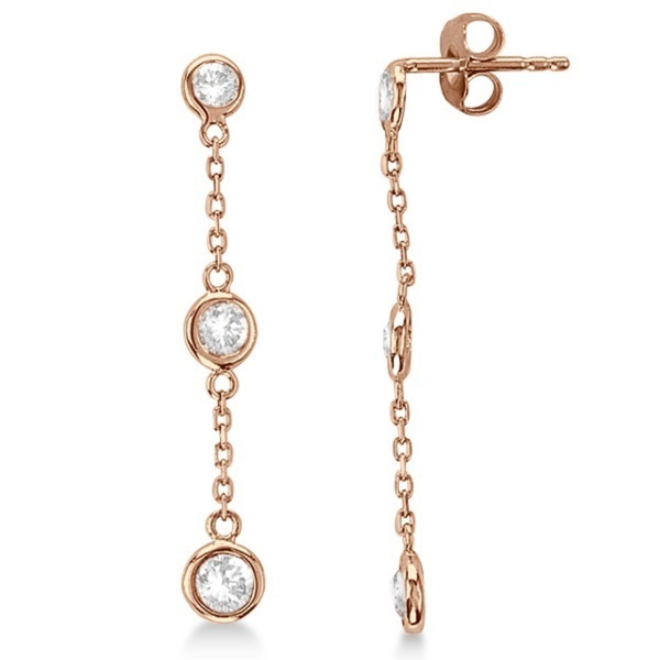 Hot Sale 925 Sterling Silver Bezel-set CZ by the Yard Drop Stud Earrings