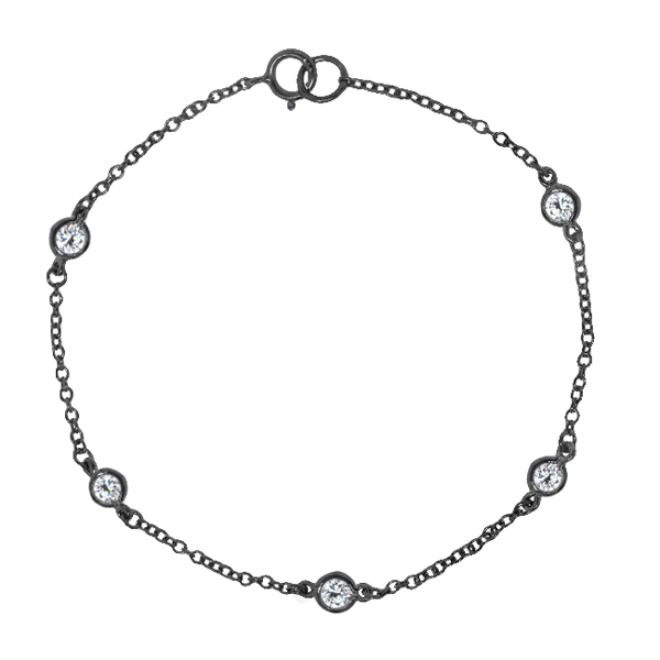 925 Sterling Silver Bezel-set CZ by the Yard Bracelet with Best Price
