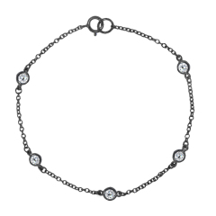 925 Sterling Silver Bezel-set CZ by the Yard Bracelet with Best Price