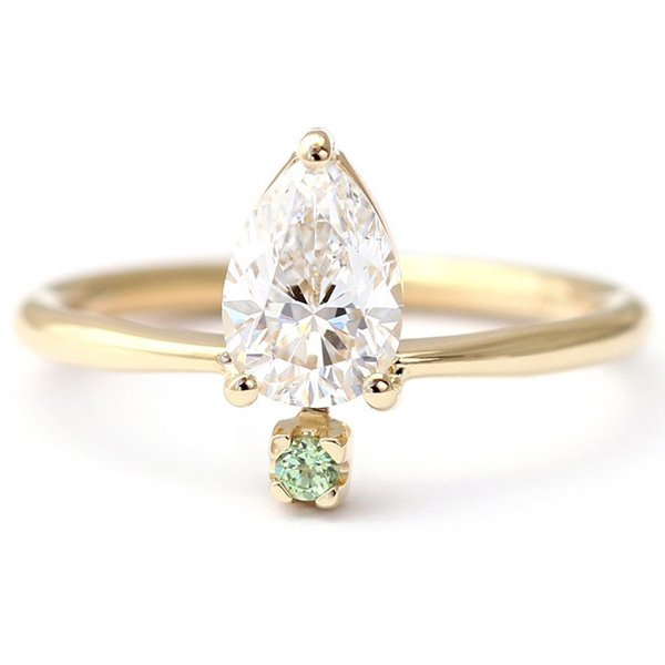 Landou Jewelry 925 Sterling Silver Teardrop CZ Engagement Simple Ring