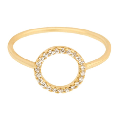 Pave Setting Cubic Zirconia 925 Sterling Silver Circle Women Ring