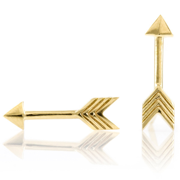 Small Design Sterling Silver Tiny Arrow Stud Earring for Little Girls