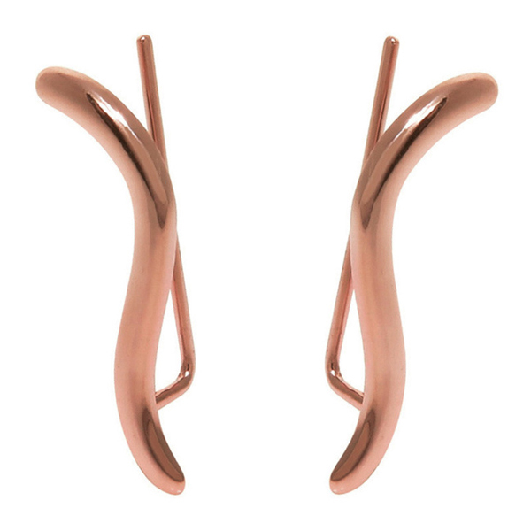 Fine Jewelry Delicate Sterling Silver Wave Ear Climber Earrings for Women