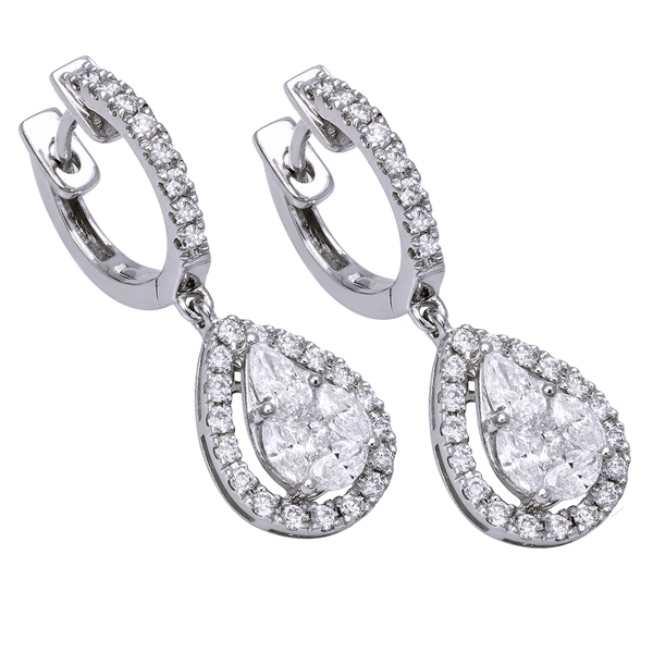 Landou Jewelry Fashion Sterling Silver Drop Artificial Diamond Wedding Earrings