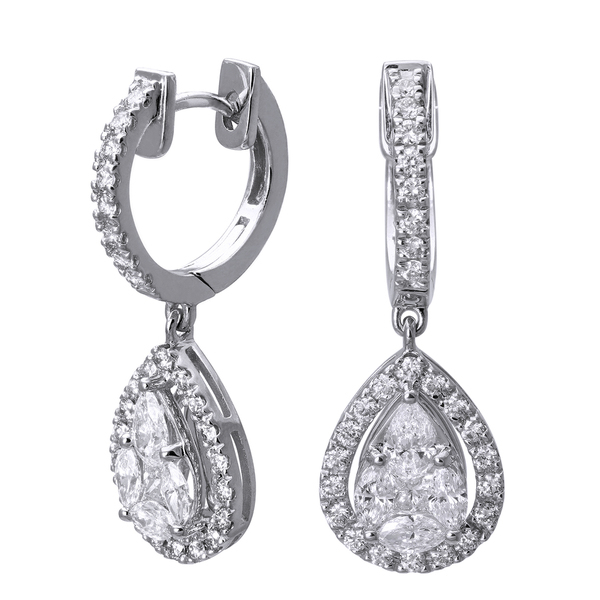 Landou Jewelry Fashion Sterling Silver Drop Artificial Diamond Wedding Earrings
