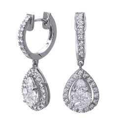 Landou Jewelry Fashion Sterling Silver Drop Artificial Diamond Wedding Earrings