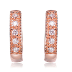 Women Jewelry Sterling Silver Cubic Zirconia Huggie Hoop Earrings
