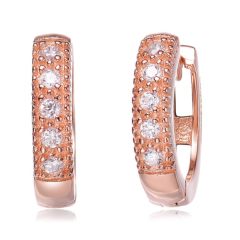Women Jewelry Sterling Silver Cubic Zirconia Huggie Hoop Earrings